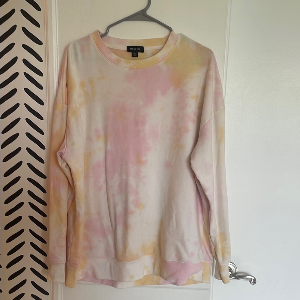 Wildfox Pink and Yellow Tie-Dye Sweatshirt
